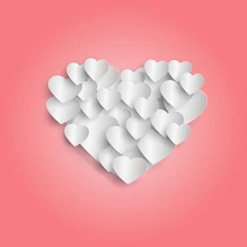 Valentines composition of the hearts. Vector illustration Stock Illustration