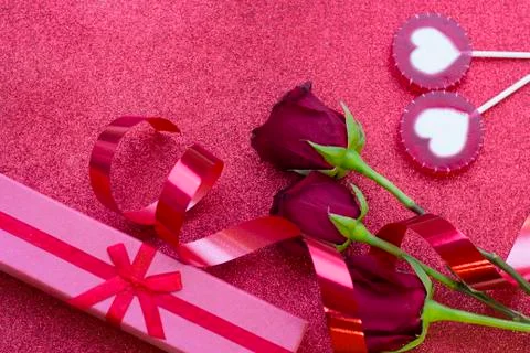 Valentine's concept with gift Stock Photos