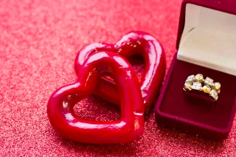 Valentine's concept with a ring Stock Photos