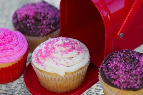 Valentines Cupcakes Stock Photos