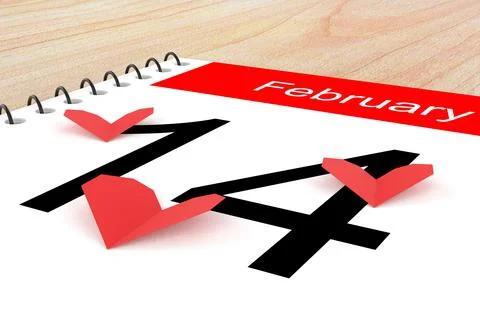 Valentine's Day. 3D rendering. Stock Illustration