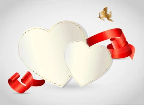 Valentine's day abstract background with cut paper heart. Vector illustration Stock-Illustration