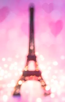 Valentine's day abstract background with Eiffel tower on pink background with 写真素材