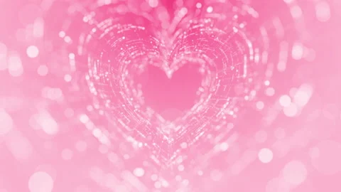 Valentine's day abstract background, Flowing pink hearts shaped Stock Footage 229226550