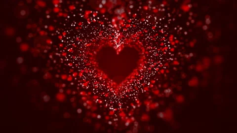 Valentine's day abstract background, Red particles flowing for Valentines. Stock Footage 229227173