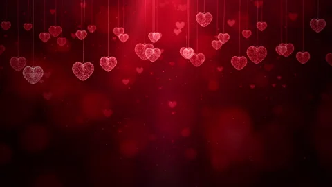 Valentine's day abstract background, Red Heart shaped and particles flowing. Stock Footage 229227855