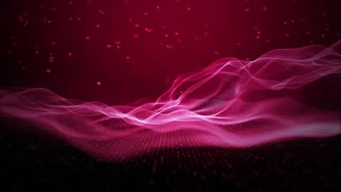 Valentine's day abstract background, Red Heart shaped and particles wave Stock Footage 229913759