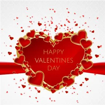 Valentines day abstract background with red heart. Vector illustration Stock Illustration
