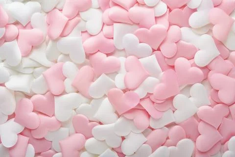 Valentines Day abstract background texture from textile silk or satin heart.. Stock Photos