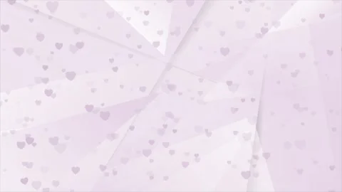 Valentines Day abstract modern low poly motion background with cute hearts Stock Footage 330042881