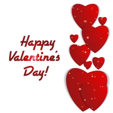 Valentines day. Abstract paper hearts. Love. Valentine background with hearts Stock Illustration