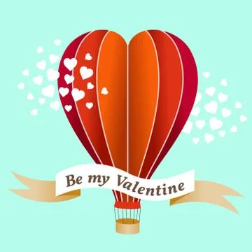 Valentine`s day air balloon vector illustration Stock-Illustration