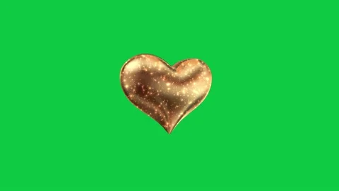 Valentine's day and love loop,3d golden heart animation,gold glittering heart Stock Footage 170020099