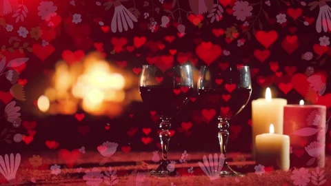 Valentine's Day and wine LOOP Stock Footage 324440488