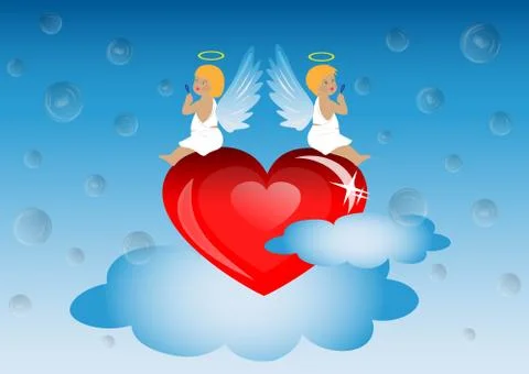 Valentine's day Angels Stock Illustration