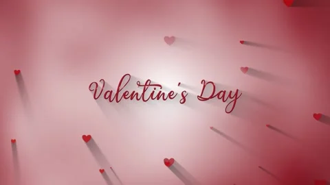 Valentine’s Day Animated Background with Floating Hearts and Romantic Text Stock Footage 327970846