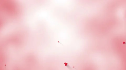 Valentine's Day animation. pink background with shimmering red hearts Stock Footage 166604040