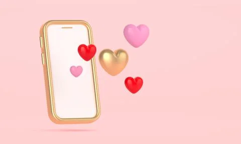 Valentine's day background 3D render Stock Illustration