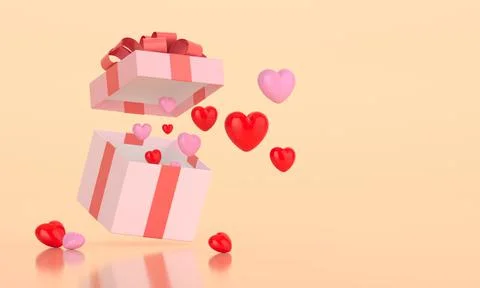 Valentine's day background 3D render Stock Illustration