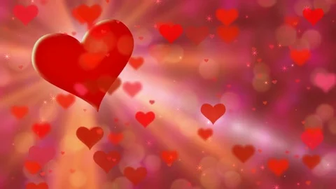 Valentine's day background with beating heart, seamless looping. 4k Stock Footage 72149205