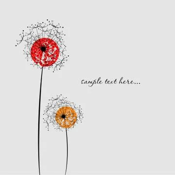 Valentine`s day background with dandelion image. Vector Stock Illustration