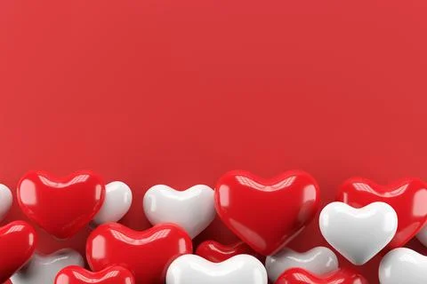 Valentines day background design. 3D rendering. Stock Illustration