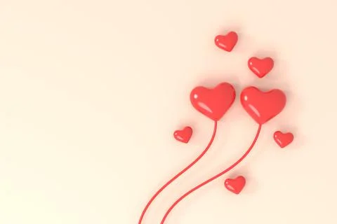 Valentines day background design. 3D rendering. Stock Illustration