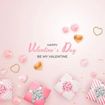 Valentine's Day Background Design. Template for advertising, web, social medi Stock Illustration