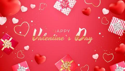 Valentine's Day Background Design. Template for advertising, web, social medi Stock Illustration