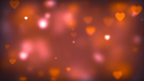 Valentine's day background, flying abstract hearts and particles Stock Footage
