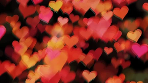 Valentine's day background, flying abstract hearts and particles.  Stock Footage 100757352