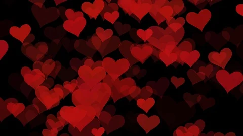 Valentine's day background, flying abstract hearts and particles.  Stock Footage 100757493