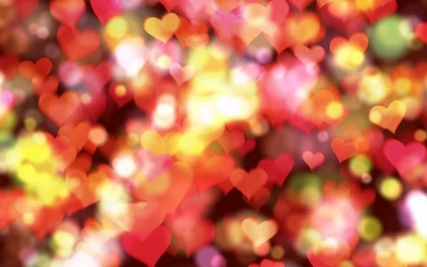 Valentine's day background, flying abstract hearts and particles. St. Valentine  Stock Footage 100758843