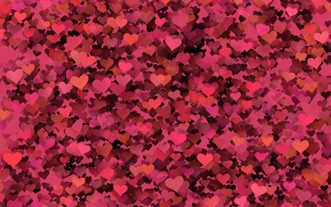 Valentine's day background, flying abstract hearts and particles. Stock Footage 100759078