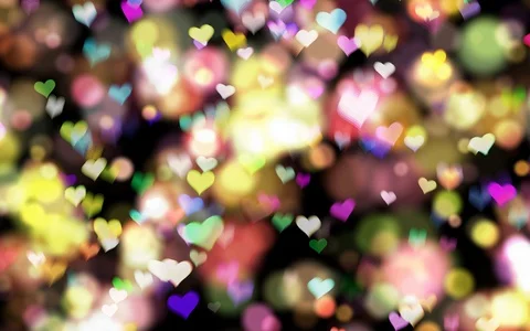 Valentine's day background, flying abstract hearts and particles. Stock Footage 100759361