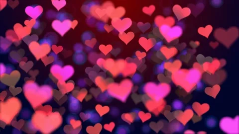 Valentine's day background, flying abstract hearts and particles Stock Footage 102031208