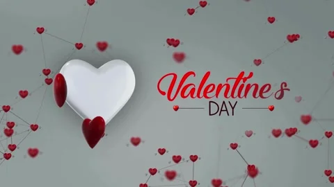 Valentine's Day background, flying abstract hearts and particles. Video stock 260673862