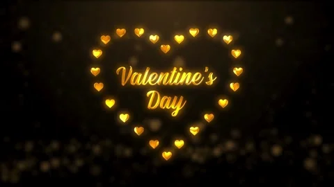 Valentine's Day background, flying abstract hearts and particles. Video stock 260673917