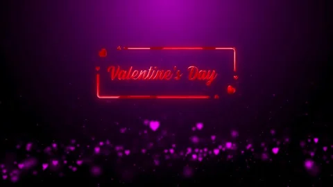 Valentine's Day background, flying abstract hearts and particles. Video stock 260674094