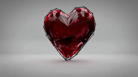 Valentine's Day background, flying abstract hearts and particles. Video stock 260674959