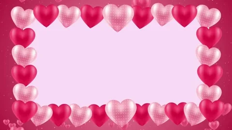 Valentine's Day background, flying abstract hearts and particles. Video stock 260674974