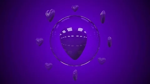 Valentine's Day background, flying abstract hearts and particles. Video stock 260675652