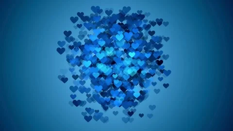 Valentine's Day background, flying abstract hearts and particles. Video stock 260676328