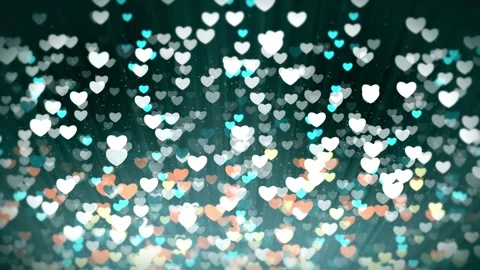 Valentine's Day background, flying abstract hearts and particles. Video stock 260676442