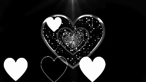 Valentine's Day background, flying abstract hearts and particles. Video stock 260676498