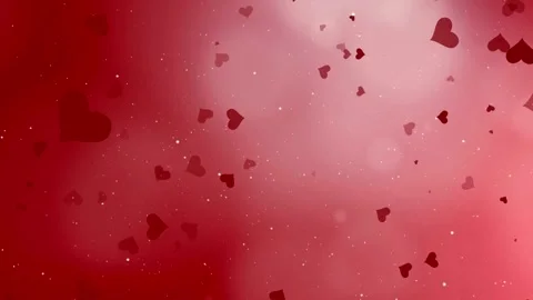 Valentine's Day background, flying abstract hearts and particles. Video stock 260676662