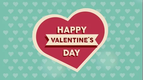 Valentine's Day background, flying abstract hearts and particles. Video stock 260677734
