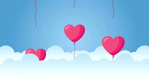 Valentine's Day background, flying abstract hearts and particles. Video stock 260677993