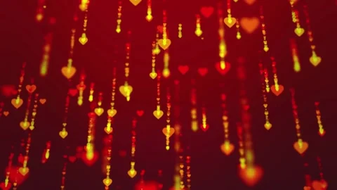 Valentine's Day background, flying abstract hearts and particles. Video stock 260678277