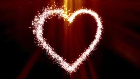 Valentine's Day background, flying abstract hearts and particles. Video stock 260678307